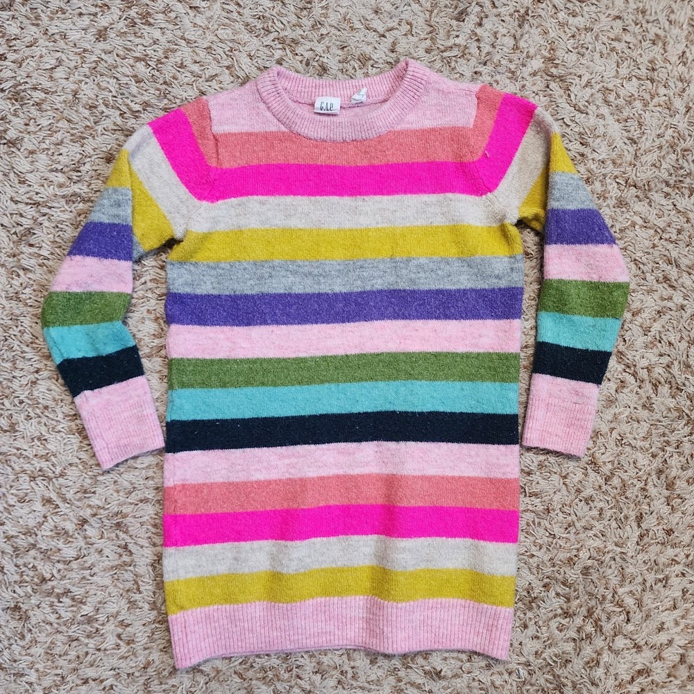 Gap Kids Long Multicolor Striped Sweater‎ Girl Sz S Long Sleeve